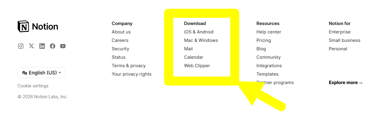 Ссылки для скачивания Notion на каждое устройство | Toolhunt.pro